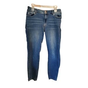 Tahari Women's Blue Denim Jeans Size 12/31 Slim Fit Stretch Medium Wash